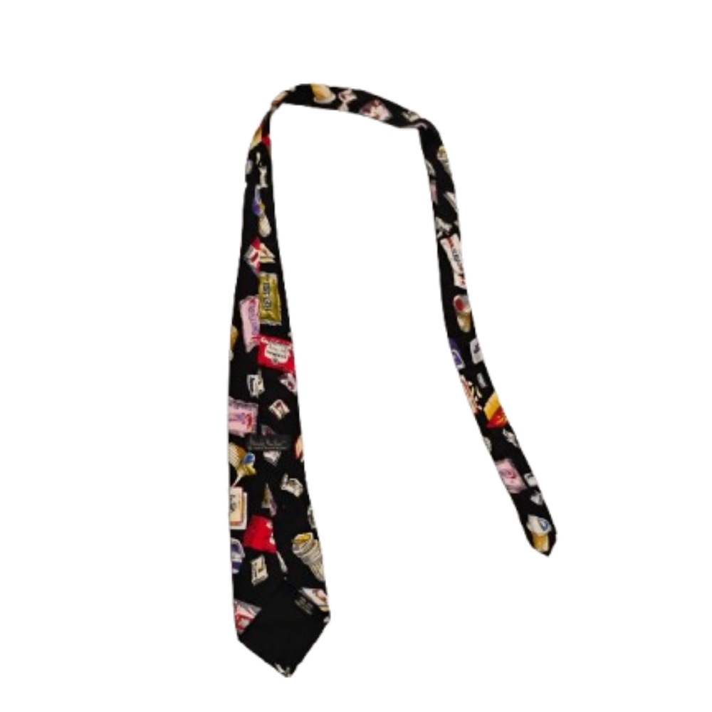 Vintage 1990s Nicole Miller Hand Sewn 100% Silk Novelty Tie